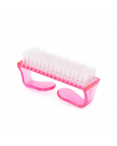 Szczoteczka do manicure i pyłu różowa – średnia, do paznokci hybrydowych i żelowych