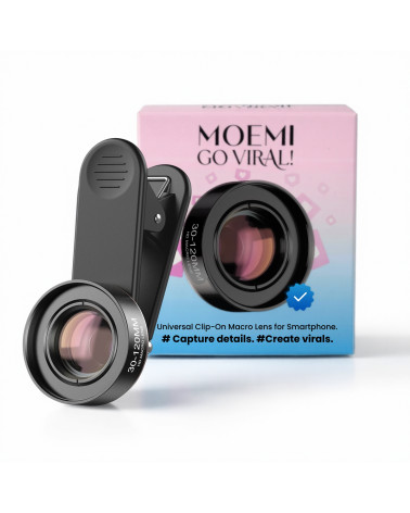 Obiektyw Makro do Telefonu Moemi Go Viral! 30-120mm HD – Do Zdjęć Rzęs i Brwi